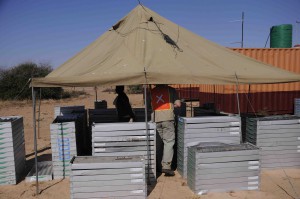 Drill site in the Kalahari desert, Botswana