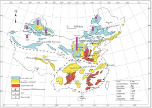 Coal basins in China (Fig. 1 in Qin et al., 2018).