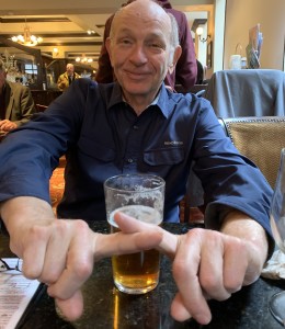 Marc Bustin saying 'NO' to warm beer